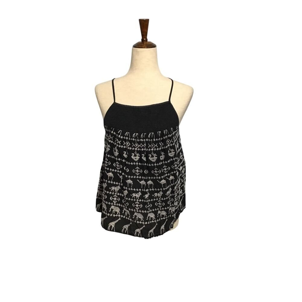HD in Paris Black Embroidered Savane Tank Top - Picture 2 of 7